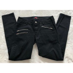 Forever 21 Black Skinny Jeans with Silver Zippers
